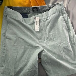 J. Crew Men's Gray/Green Flat Front Shorts